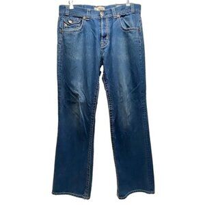 MEK Denim Jeans Men's 36x34 Blue Chicago Boot Med Wash Western Flap Pockets EUC